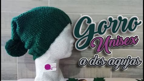 Gorro tejido en 2 agujas Unisex Gorro caído Punto de resorte doble