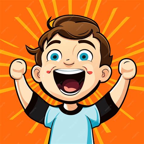 Premium Vector Excited Kid Vector Illustration Cartoon