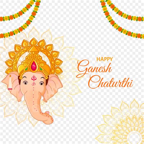 Señor Ganesha Cara Y Feliz Ganesh Chaturthi Banner PNG dibujos Cara De