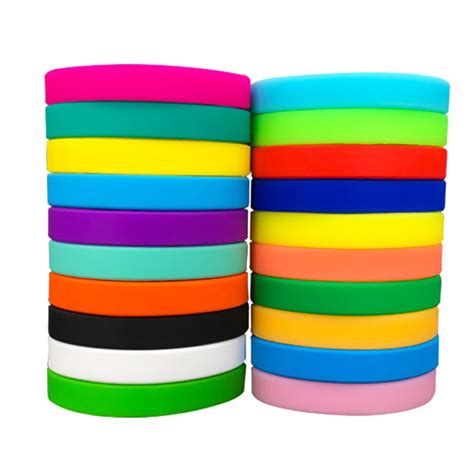 Solid Color Rubber Stretch Blank Bracelets Sports Accessories Silicone