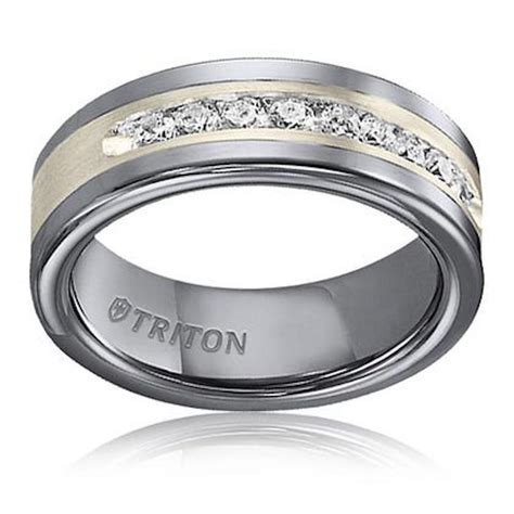 Triton Diamond 50 Carat Tungsten Carbide And Sterling Silver Band Ring