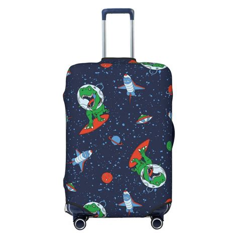 Gaeub Dinosaur Astronaut Space Surfing Elastic Luggage Cover With