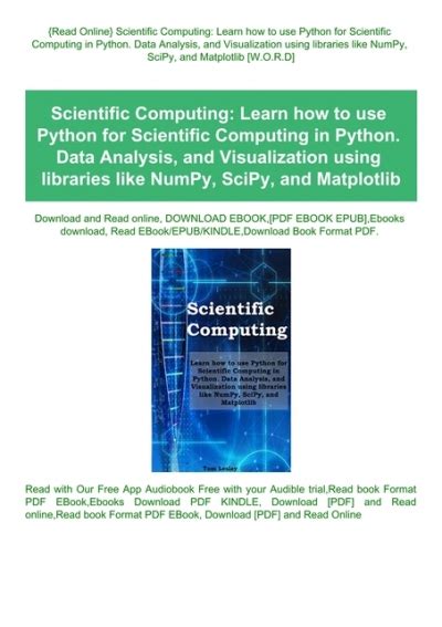 {read Online} Scientific Computing Learn How To Use Python For Scientific Computing In Python