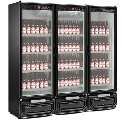 Refrigerador Vertical Gcbc 1450 Preto 1458 Litros Porta Vidro 220V