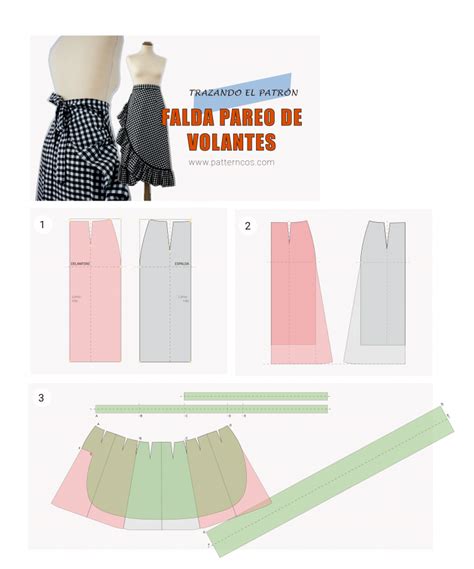 Falda Pareo Con Volantes Moda Y Tutoriales Diy Patron Paso A Paso Patrones De Costura De Falda