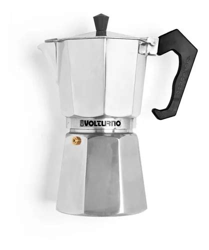 Cafetera Volturno Clásica 12 pocillos manual aluminio italiana