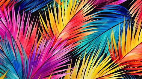 Premium Photo Tropical Rainbow Palms And Leave Wallpaper