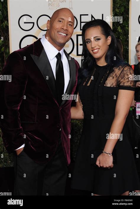 Beverly Hills, CA. 10th Jan, 2016. Dwayne Johnson, Daughter at arrivals for 73rd Annual Golden ...