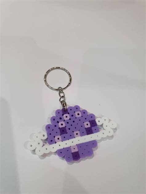 Cute Planet Keyring Purple Planet Keychain Etsy Pearl Beads