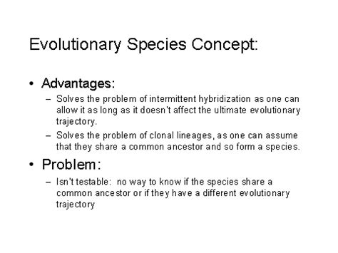 Evolutionary Species Concept: