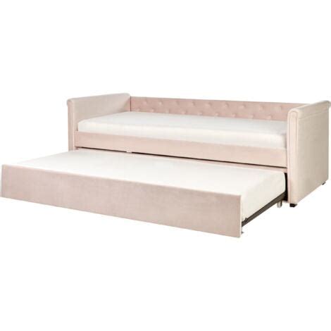 Cama Nido Tapizada Rosa Pastel X Cm Con Somier Y Cabecero