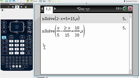 How To Solve Linear Equations On Ti Nspire Cx Nsolve Youtube