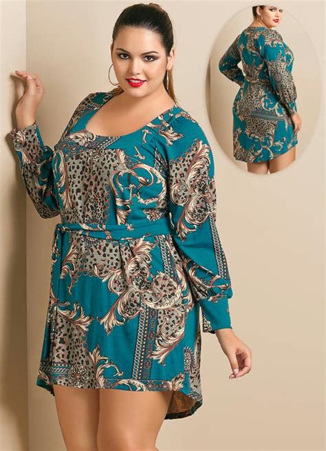 Vestido Estampa De Lenço Mullet Plus Size Quintess