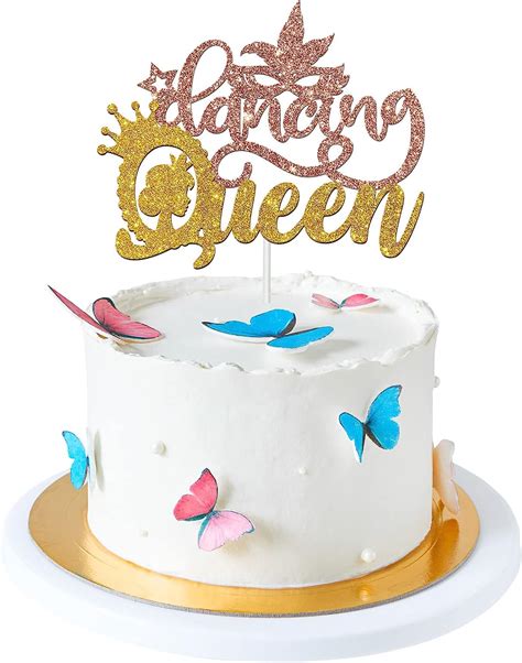 Amazon Gold Glitter Dancing Queen Cake Topper Girls Birthday Cake