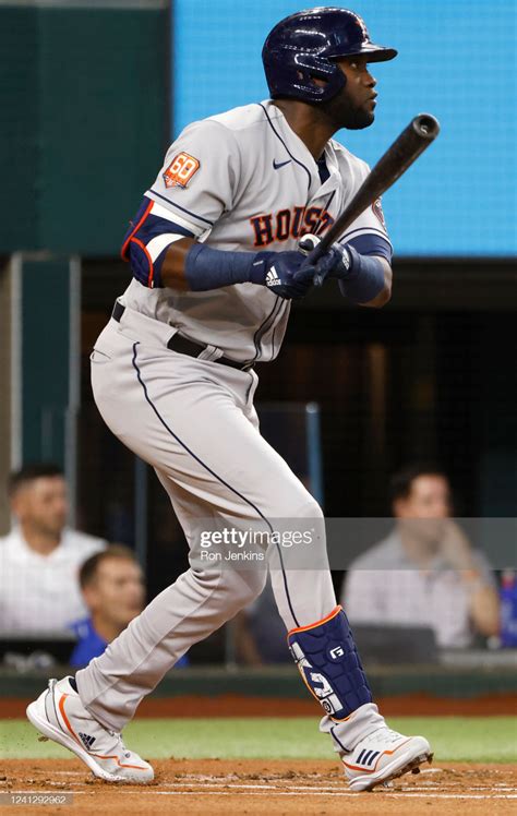 Yordan Alvarez Of The Houston Astros Hits A Run Scoring Single News