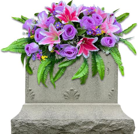 Grpfs Headstone Saddles For Graves Large Artificial Cemetery Flowers