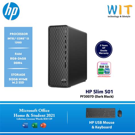 Hp Slimline S01 Pf4004d Pf3007d Desktop Intel Core I3 14100 I3 13100 8gb 24gb Ram 512gb Ssd