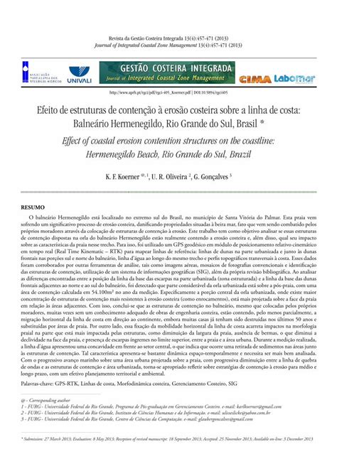 PDF Efeito de estruturas de contenção à erosão costeira sobre a linha