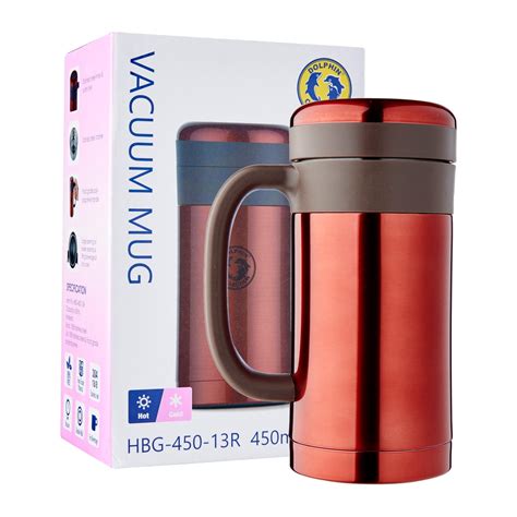 Dolphin Collection Stainless Steel Vacuum Mug With Strainer Ml Red