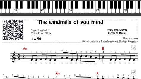 The windmills of you mind 6249 Tutorial Partitura Fácil YouTube