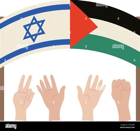 Israel And Palestine Flags With Hands Stock Vector Image And Art Alamy