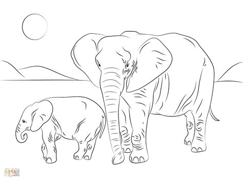 Elephant Family Drawing at GetDrawings | Free download