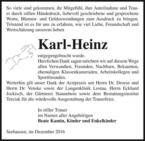 Traueranzeigen Von Karl Heinz Abschied Nehmen De