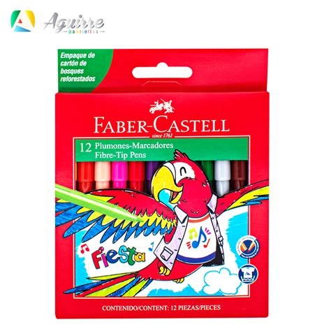 MARCADORES FABER CASTELL FIESTA 12 COLORES Aguirre Papelerías