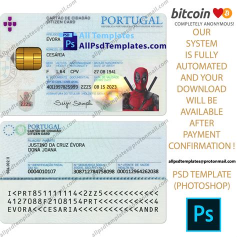 Portugal Id Card Template All Psd Templates