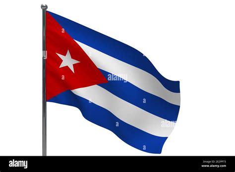 Cuba Flag On Pole Metal Flagpole National Flag Of Cuba D