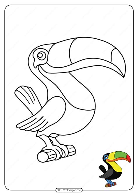 Free Printable Colorful Toucan Pdf Coloring Page