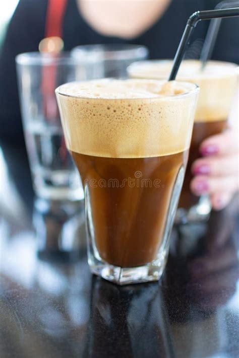 Traditional Greek Cold Coffee Frappe Made From Water Instant Coffee