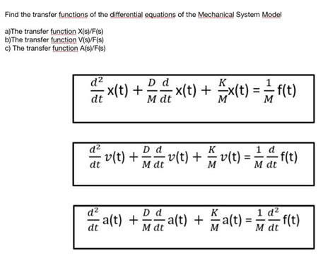 Solved Find The Transfer Functions Of The Differential Chegg