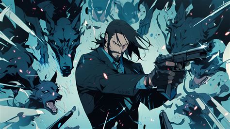 John Wick Anime Art 4K 3040j Wallpaper PC Desktop