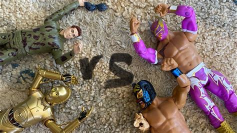 Army Man And C 3PO VS Lince Dorado And Sin Cara WWE Tag Team Tournament