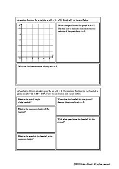 Using Limits To Find Velocities By Grab A Pencil Tpt