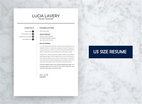 Professional Resume Cover Page Template Word, Cover Letter Template ...