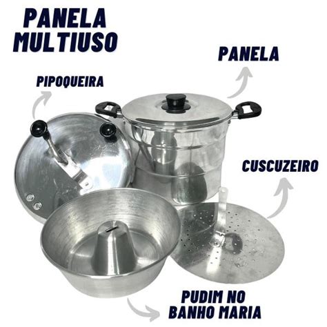 Kit Cozinha Panela Em Cuscuzeira Pipoqueira Pudim