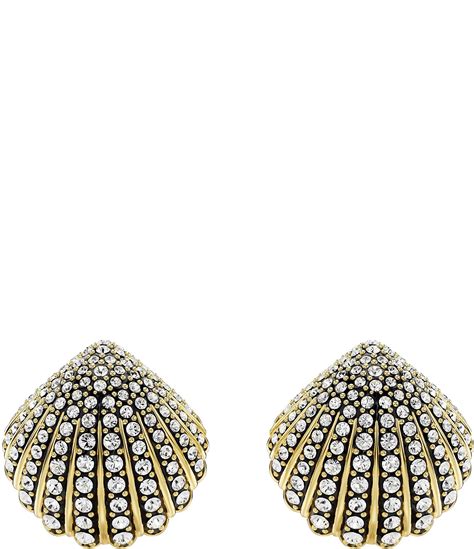 Swarovski Idyllia Crystal Shell Stud Earrings Dillards