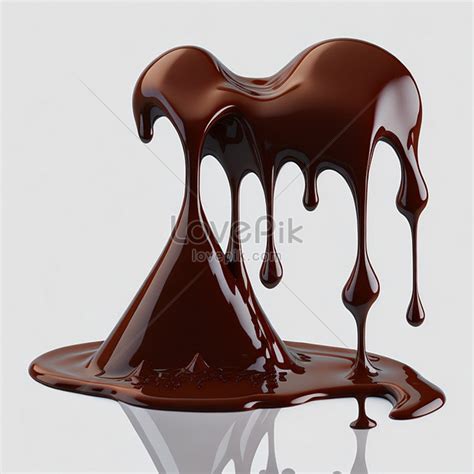 Decadent Chocolate Melted Water Drops On A Clean White Background