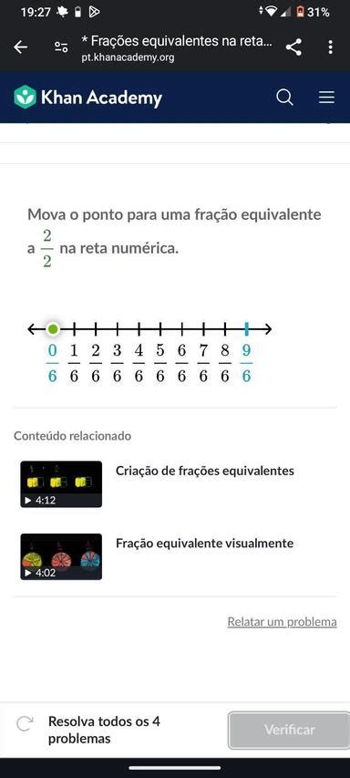 Mova O Ponto Para Uma Fra O Equivalente A Na Reta Num Rica