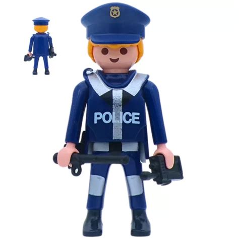 FIGURINE DE POLICIER Playmobil Avec Matraque Et Walkie EUR 2 99