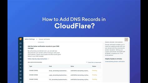 How To Add Dns Records In Cloudflare Youtube