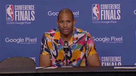 [Highlight] Al Horford post-game interview, already in his Cancun shirt. : r/nba