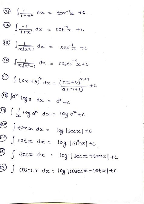 Solution Differentiation And Integration Formula Class Studypool