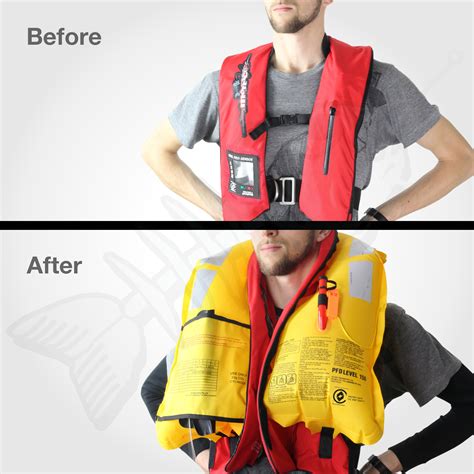 Adult Automatic Inflatable Life Jacket Pfd Type 1 Yoke Lifejackets Level 150n