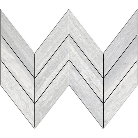 Grigio Elegante X Honed Midi Chevron Mosaic Pera Tile