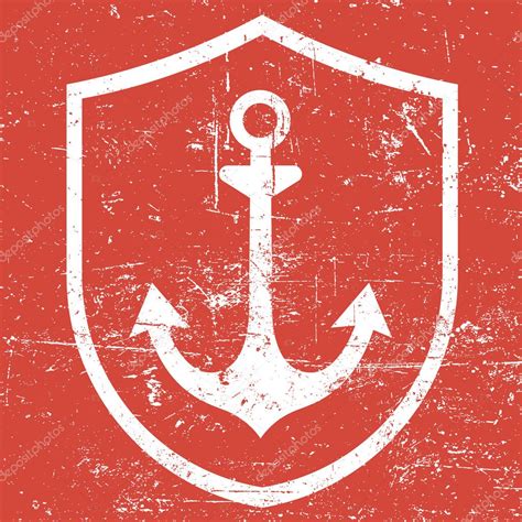 Vector Old Grunge Anchor Banner Illustration Stock Vector