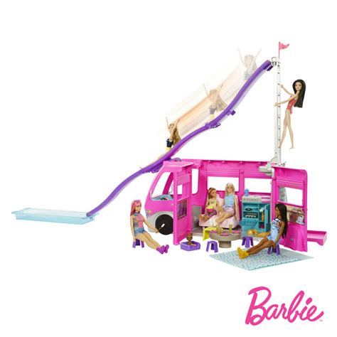 Barbie Super Caravana De Sonho Sete Reas De Jogo Um Slide Pico E