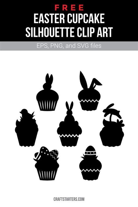 Free Easter Cupcake Silhouette Clip Art Artofit